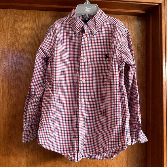 Ralph Lauren Other - Ralph Lauren boys long sleeve button up shirt Size 5 red-white-blue